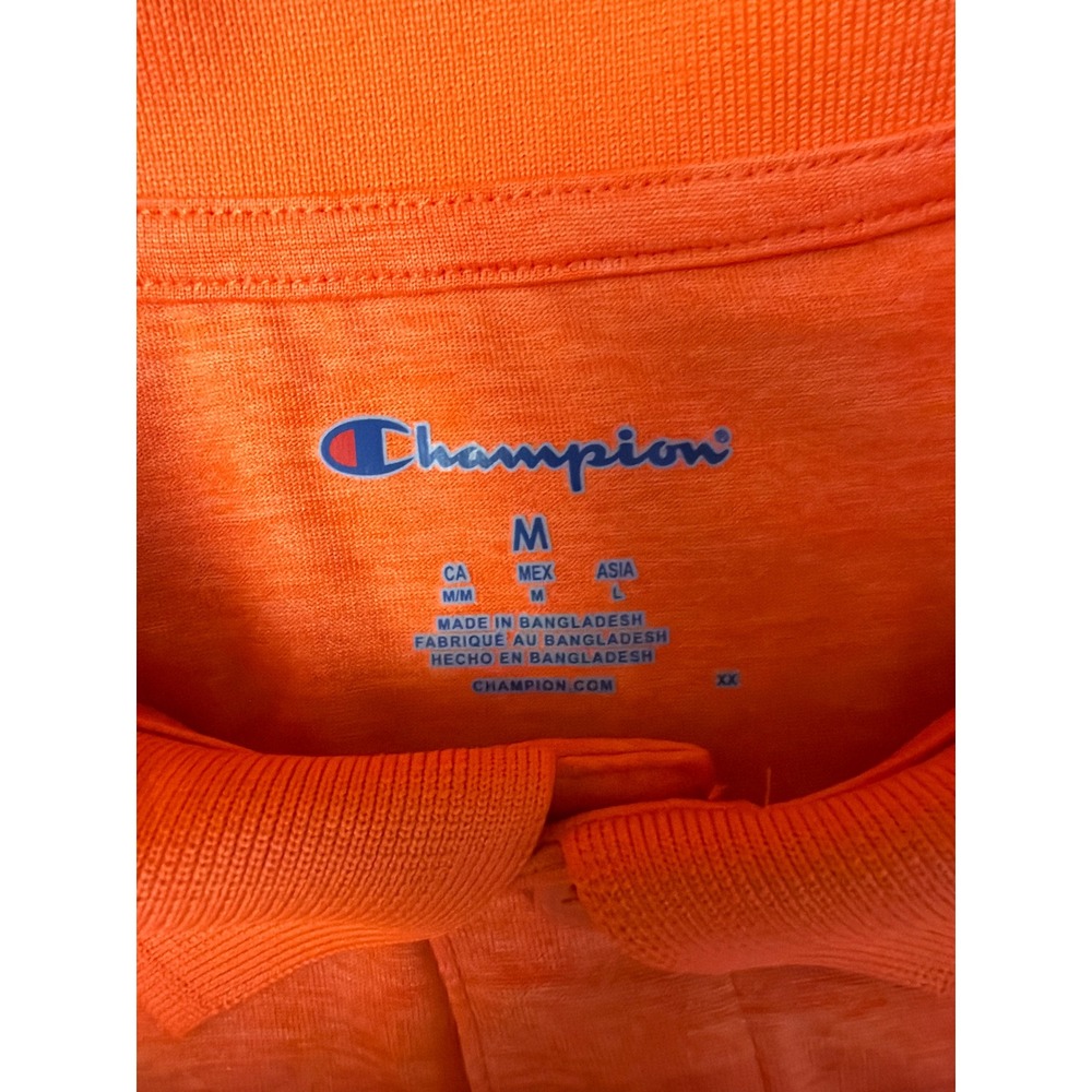 Champion Polo Shirt Mens Medium Orange Clemson Tigers NCAA Heathered SS NEW - Picture 4 of 8